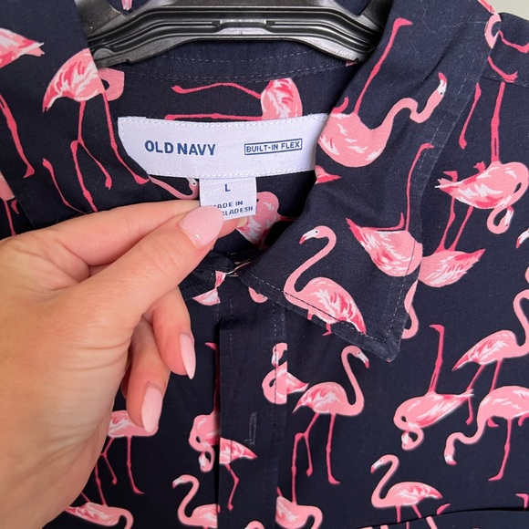 Men’s Flamingo short sleeve button up shirt SIZE LARGE - Picture 2 of 3